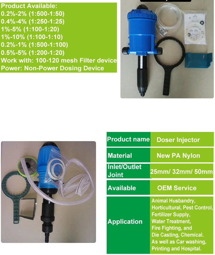 Proportional Irrigation Fertilizer Doser Pump Livestock Medicator