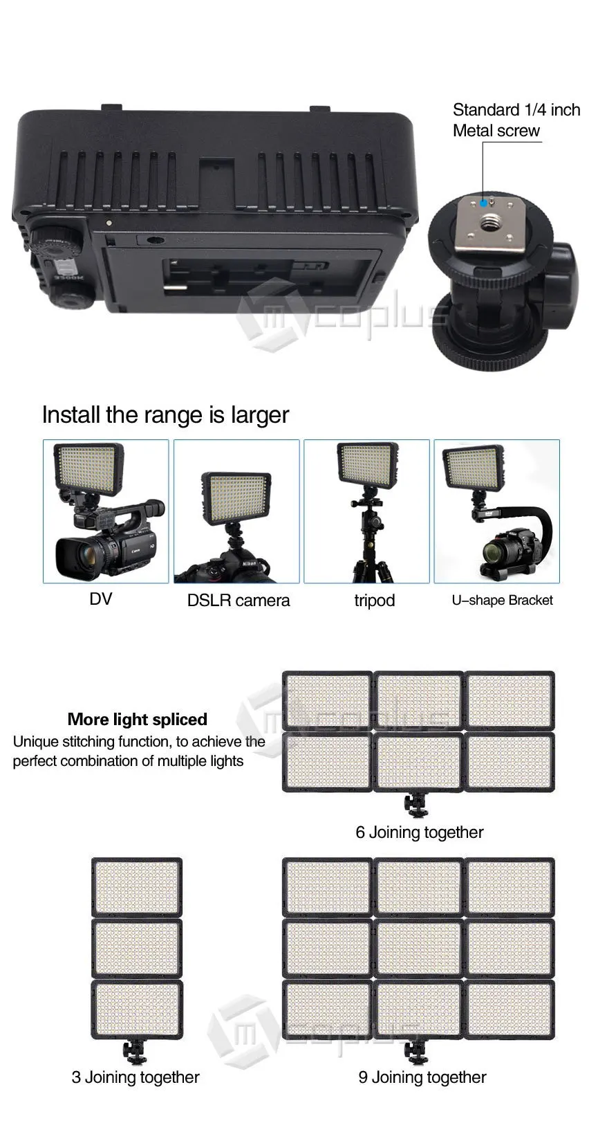 Mcoplus 168 Bi-color LED Photography Studio Lighting for DSLR Camera