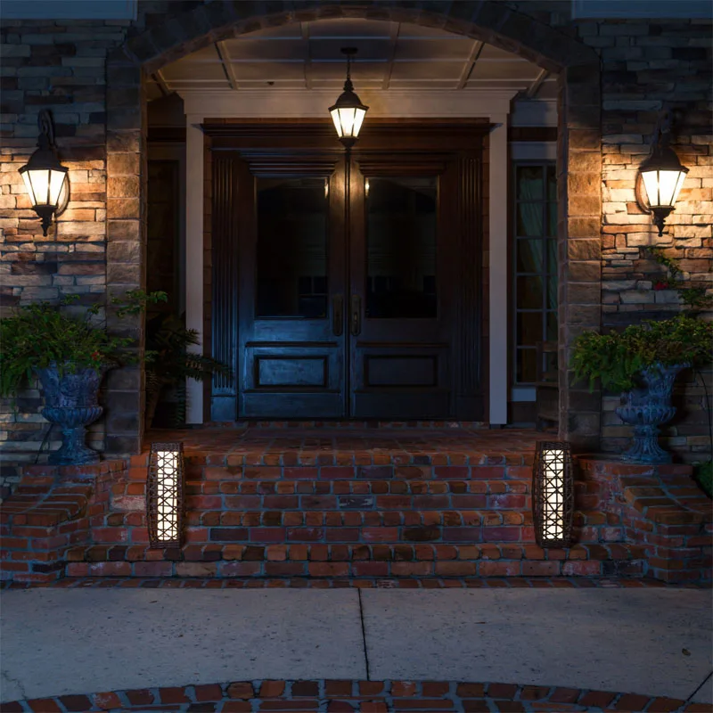 Large Outdoor Solar LED Rattan Lantern