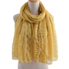 Jstar New women stereoscopic embroidery flower checked gold glitter instant hijab scarf muslim shawl