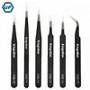 Cheap PRO king's dun ESD 11 12 13 14 15 High quality Anti-Static make up Stainless Steel ESD black eyebrow Tweezer Set