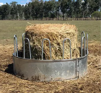 Three Pieces Round Bale Feeders Livestock For Cattle Goats Sheep Horse ...