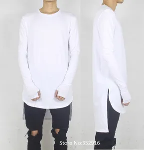New Thumb Hole Cuffs Long Sleeve Man High Low Side Split Hip Hop Top Tee Crew T Shirt Romania T-shirt, Romania T-shirts, Manufacturer, Supplier, Distributor, Wholesale