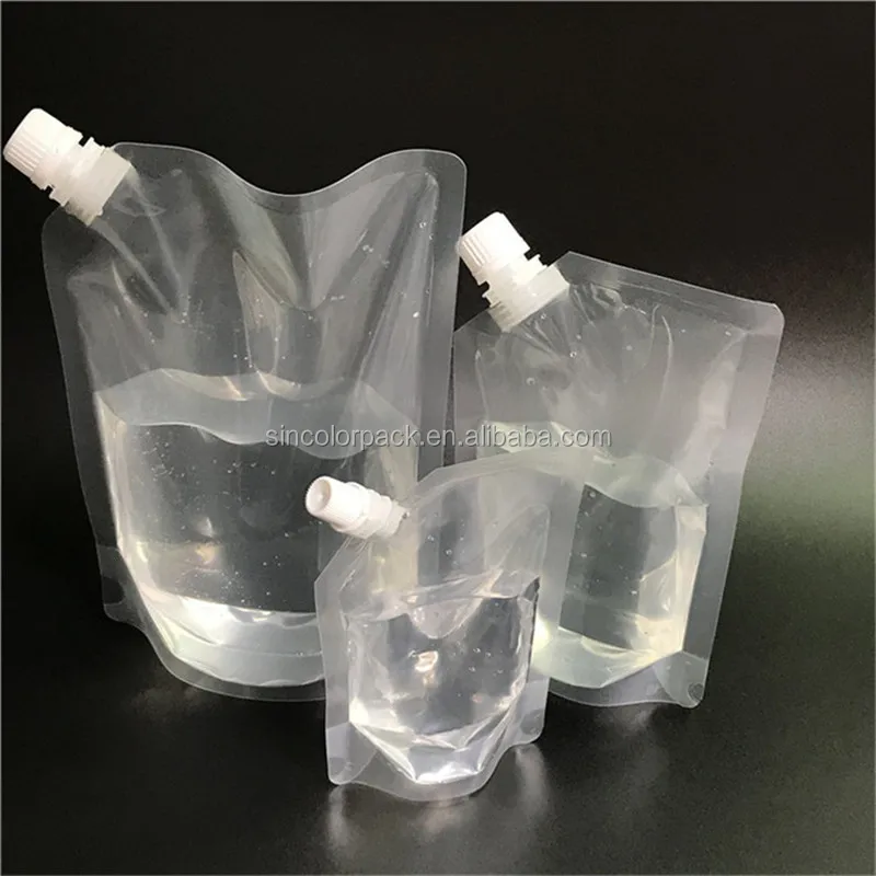 Disposable 8oz 16oz 32oz Transparent/clear Pouch Spout Plastic Flask ...