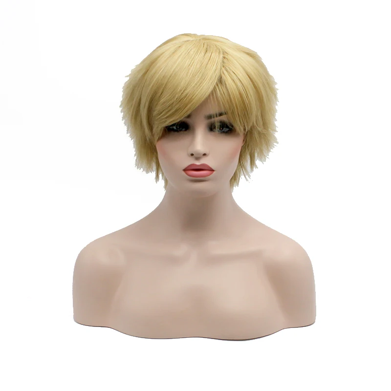 

Wholesale Cheap Synthetic Short curly pure bob blonde front lace wig, Golden