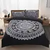 Toys Studio 3 Pcs Mandala Bohemian Duvet Cover Set Microfiber Bedding Sets - Zipper Closure,Soft,Luxury Boho Bedspreads QUEEN