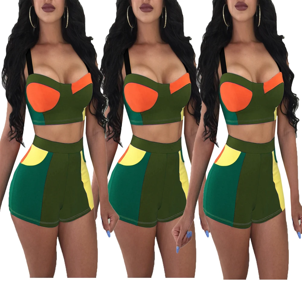 bra two piece shorts tracksuit