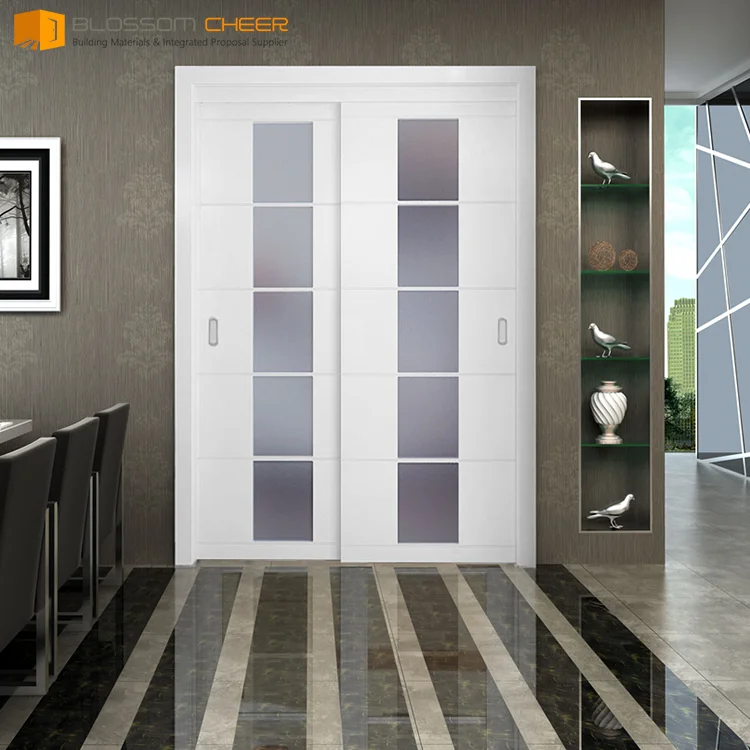 Modern White Lacquer Mdf Used Sliding Wood Interior Doors Sale