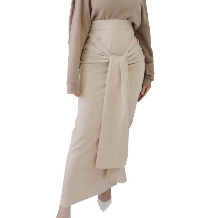 

Latest Modesty Lady Fashion Long Skirt Knitted Stretchy Cotton Maxi Wrap Skirts, Black;wine red;green;beige