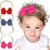 New arrival infant solid color cotton bow headband newborn bowknot elastic nylon baby headband