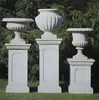 Natural stone carved tall novelty outdoor garden vase flower pot