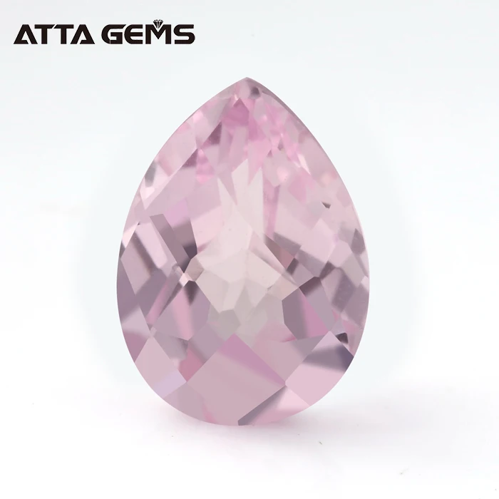 

Wholesale Synthetic Morganite Corundum Pink Sapphire Pear Cut Loose Gemstone