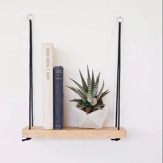 

Home Garden Decorating Hanging Shelf Floating Wall Organizer Shelf Wood & Bamboo Customized Availabe, Natural