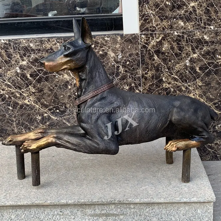 doberman garden statue