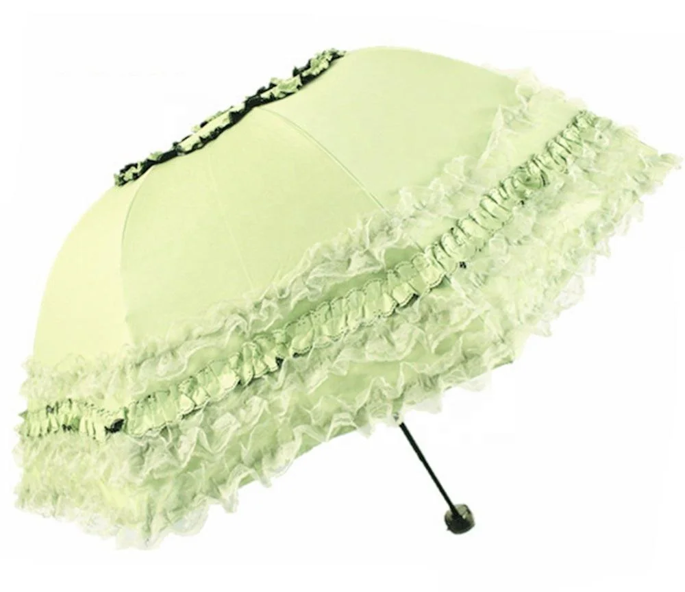 

2019 uv protection auto open retro princess lace 3folding lady dome umbrella