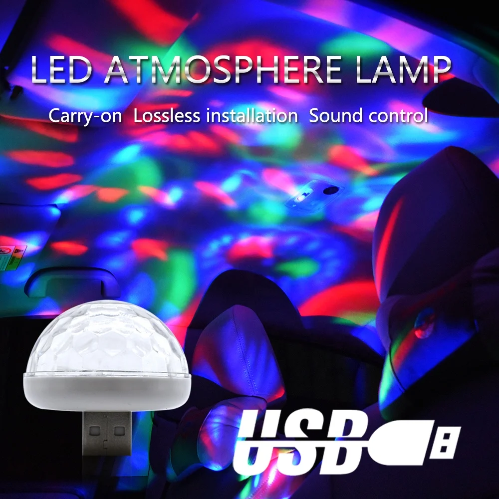 Home Party Car Used Atmosphere Light Stage Dj Rgb Strobe Light Ball Usb