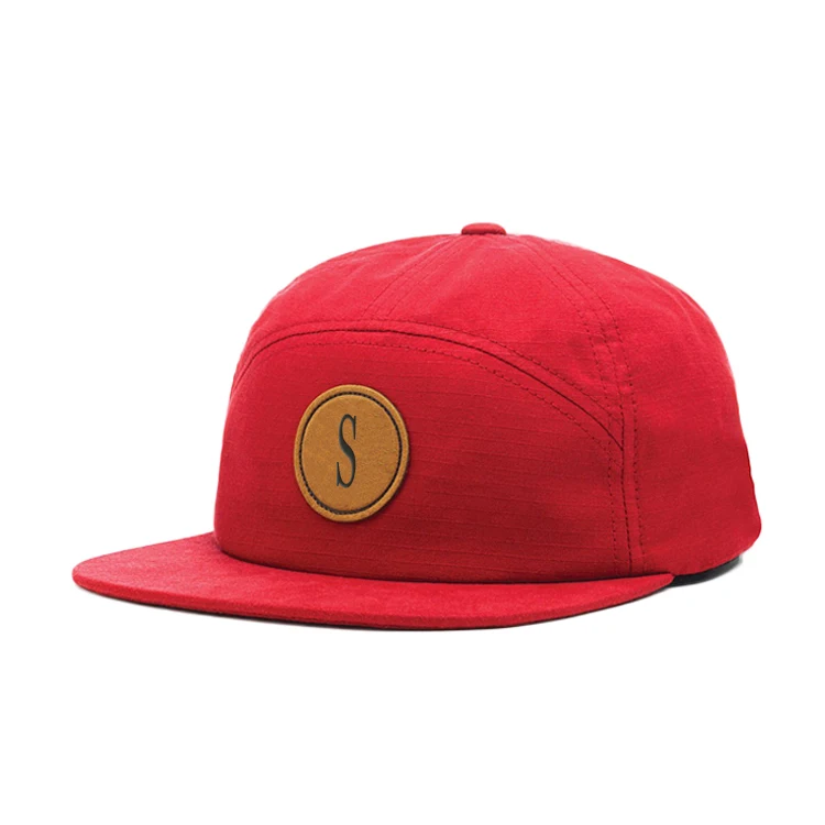 Custom Plain Rope Unstructured Nylon 5 Panel Snapback Hats With String