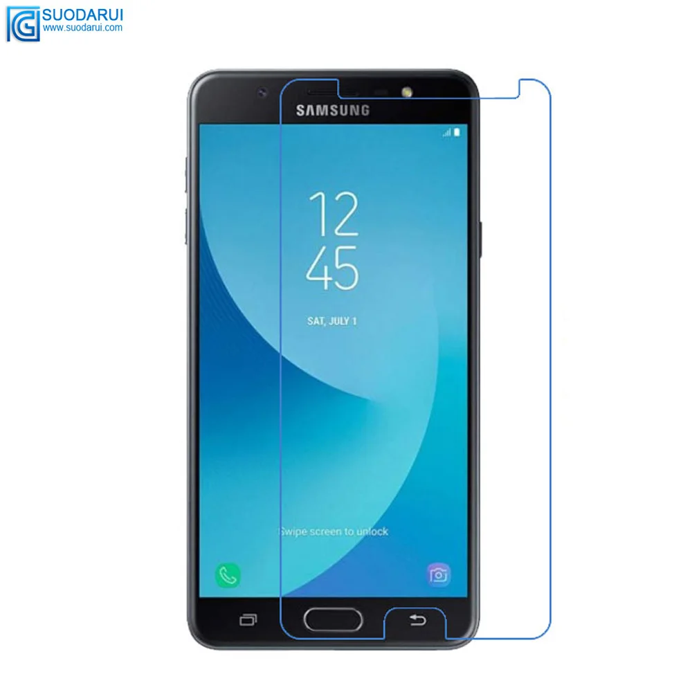 Tempered Glass Screen Protector for Samsung Galaxy J7 Plus 9H 2.5D 0.26mm HD Transparent Film