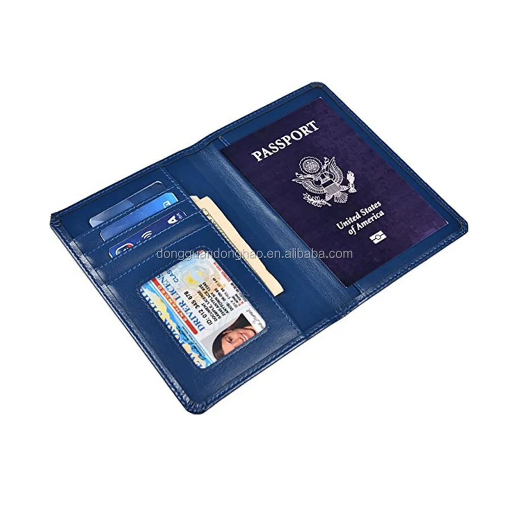 Wholesale Manufactory Price Fashion RFID Blocking PU Passport Wallet And Exclusive Travel Genuine Leather Passport Holder Cover