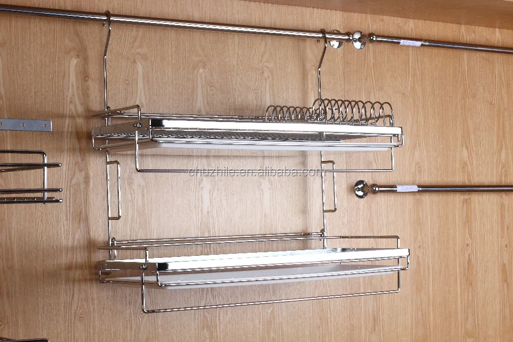 Hanging kitchen two layers bowl holder dish holder rack