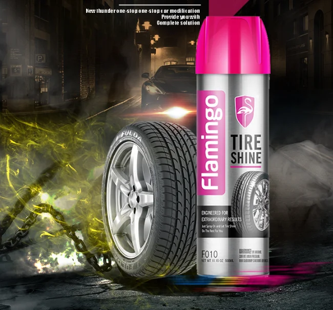 F010 Flamingo Tire Shine Foam Cleaner Spray Silicone Spray Tire