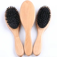 

Black Brown Boar Bristle Hairbrush Comb Salon Hairdressing Tools Wooden Handle Hair Brush
