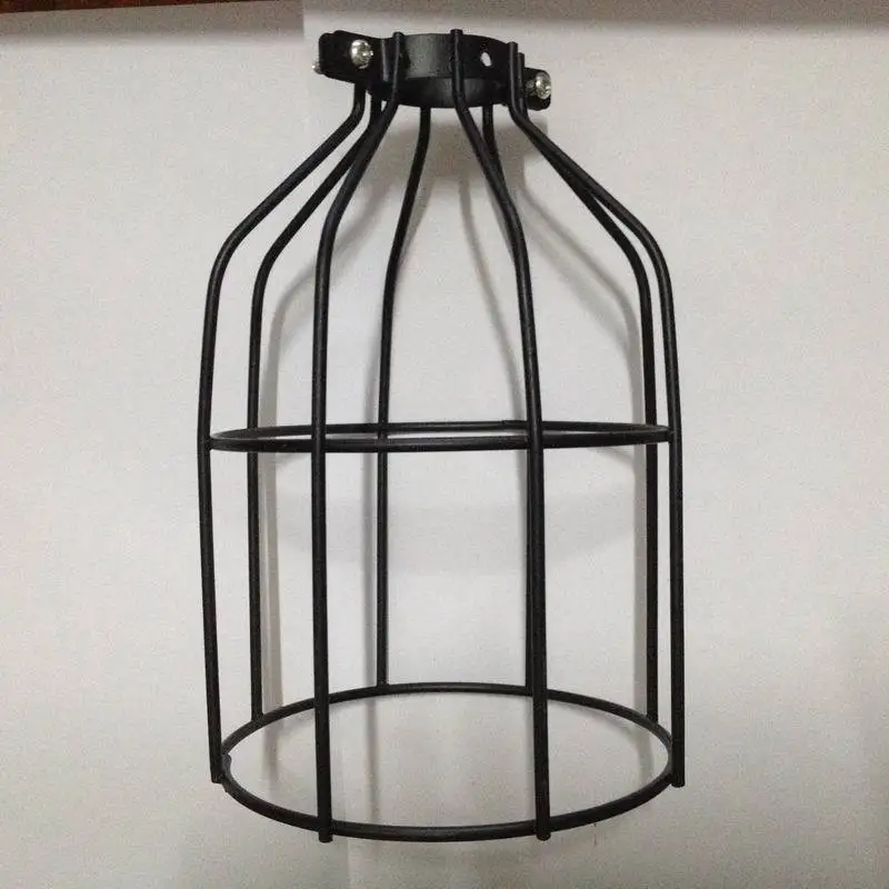 Industrial Wire Steel Lampshade Lamps Cover Guard With Vintage Lamp