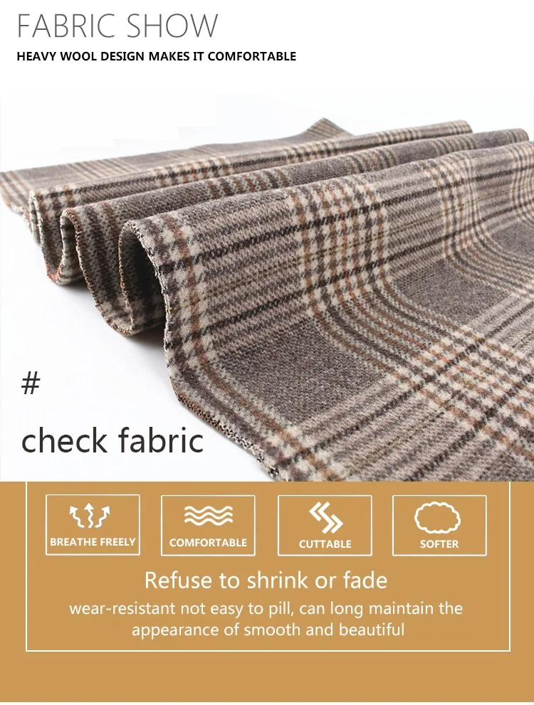 Merino Wool Polyester Blend Plaid Check Fabric For Pant Coat Buy