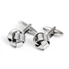 French knot cufflinks silver make metal knot cufflinks