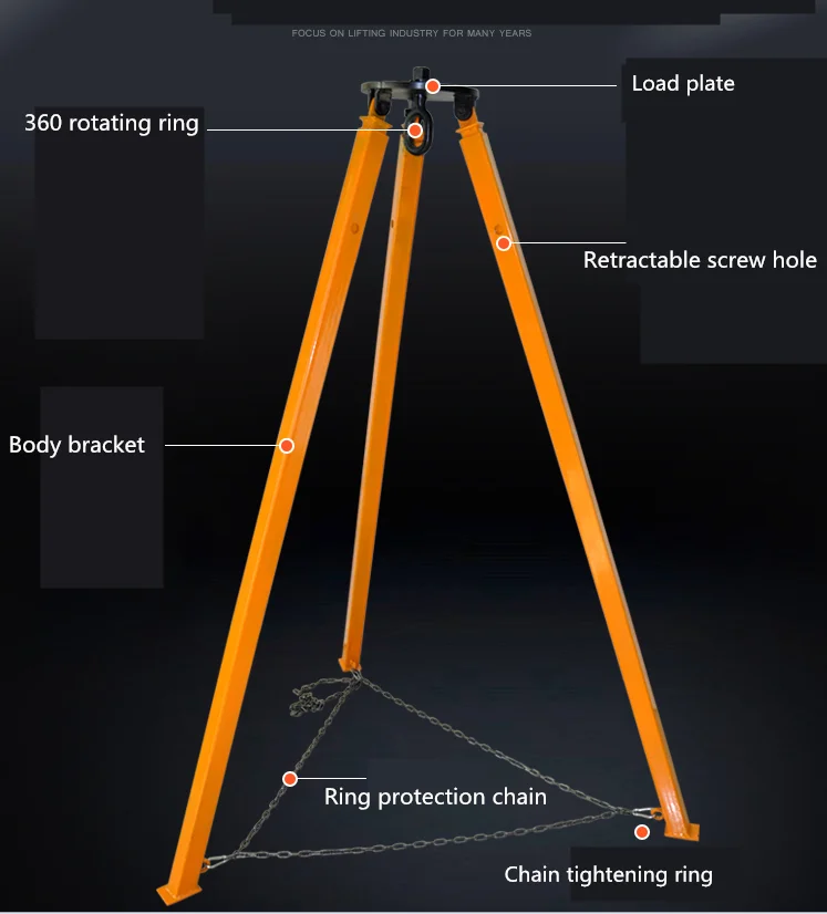 Triangle Threeleg Telescopic Hanger Hoist Telescopic Electric Tripod