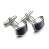 Wholesale New Dark blue Opal Cufflinks for Mens Fashion High Quality Arc Cat's Eye Stone Cuff links Man Shirt Cuffs Cufflink
