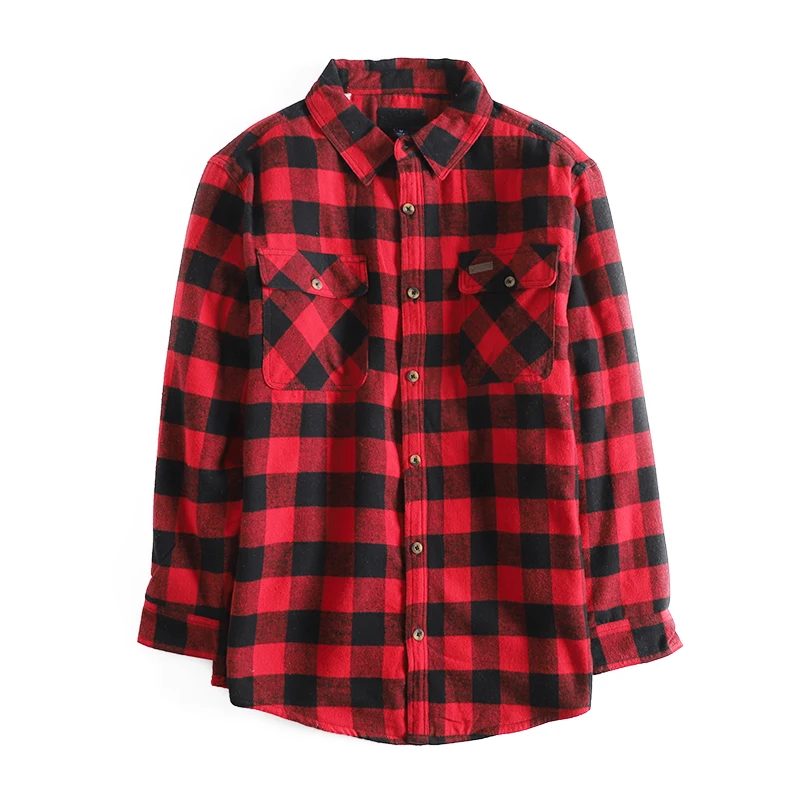 

2017 Spring Latest Wholesale Side Zip Long Sleeve 100% Cotton Red and Black Elongated Longline Men Plaid Flannel Check Shirt, Customizable