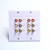 Component Video + Audio (RGB + LR) 5 RCA AV Wall Plate Gold Plated White