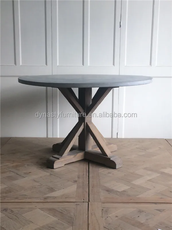 Patio Outdoor Furniture Concrete Top Round Dining Table Patio Outdoor Furniture