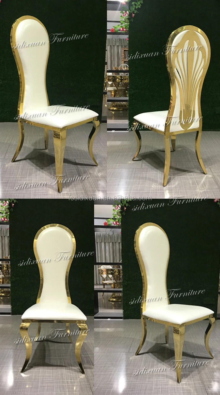 Royal High Back Wedding King And Queen White Leather Chairs Throne