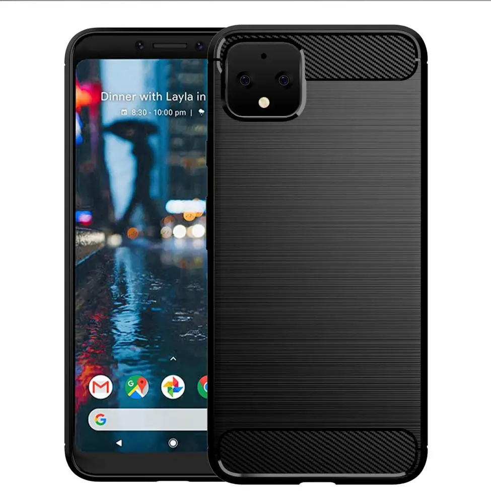 

Carbon Fiber Shockproof Soft TPU Back Cover Phone Case For Google Pixel 4 xl