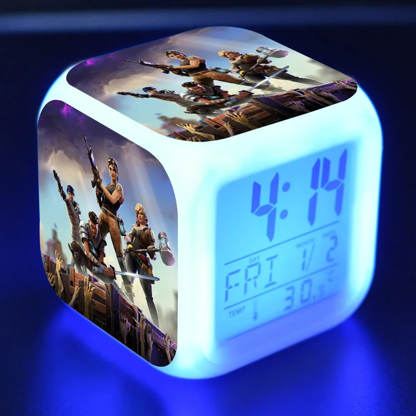 

Seven Colors LED Alarm Clock Figures Color Changing Night Light Alarm Clock Touch Light Desktop Watch Boy Girl Toy Gift