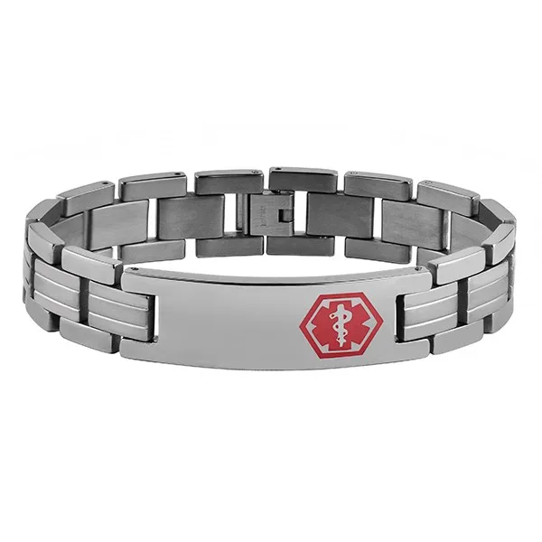 Custom Mens Black Titanium Medical Alert Id Bracelet Buy Medical