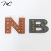 Leather Tag Brand Logo Badge Leather Letters Label Patch With Metal For Handbags