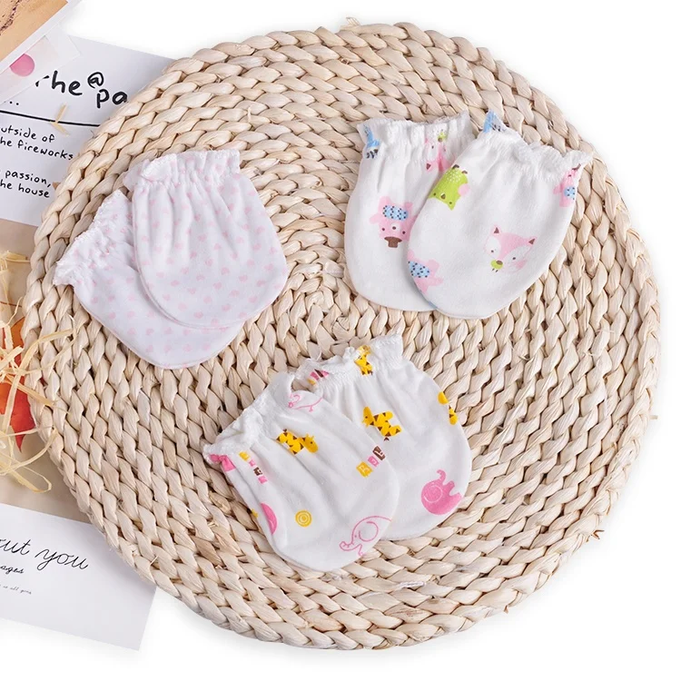 
Hot Sale Infant Wear Super Comfortable 100% Cotton newborn Organic Baby Mitten 