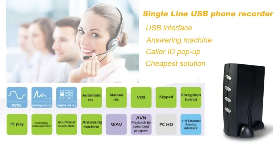 USB telephone recorder answering machine cheap voice logger