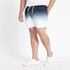 100% Polyester Men shorts Big and Tall black dip dye swim trunks bulk wholesale