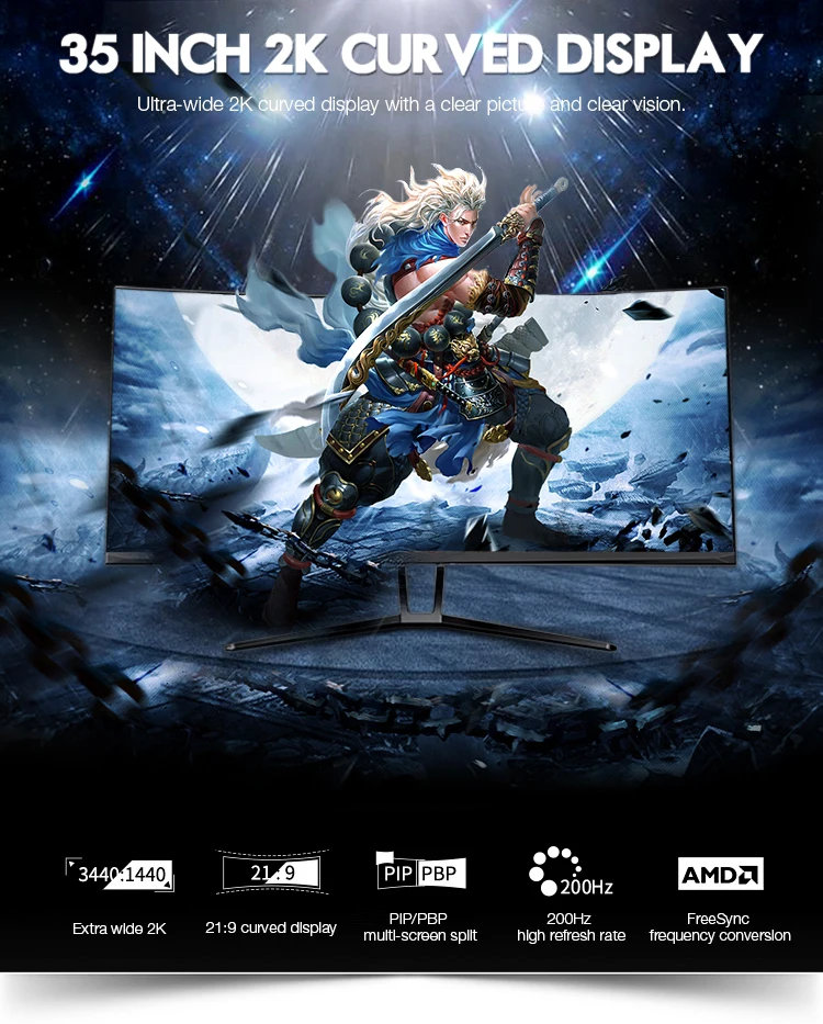 4k Gaming Monitor 144hz 1ms Curved In Lcd Monitors - Buy Gaming Monitor ...