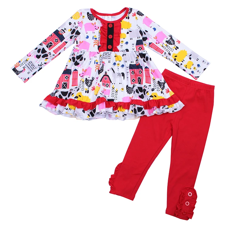 

Wholesale Kids Girls Wear Clothes Girls' Clothing Outfits Farm Girls Clothing Set, Picture