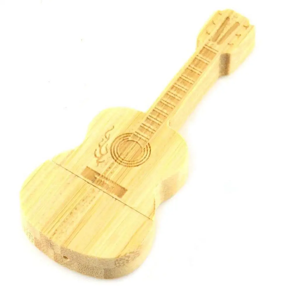 

Wooden&Bamboo guitar shape USB Flash Drive 16G/32G USB 2.0 Lovely box USB Memory Stick Driver for gift(Not box)