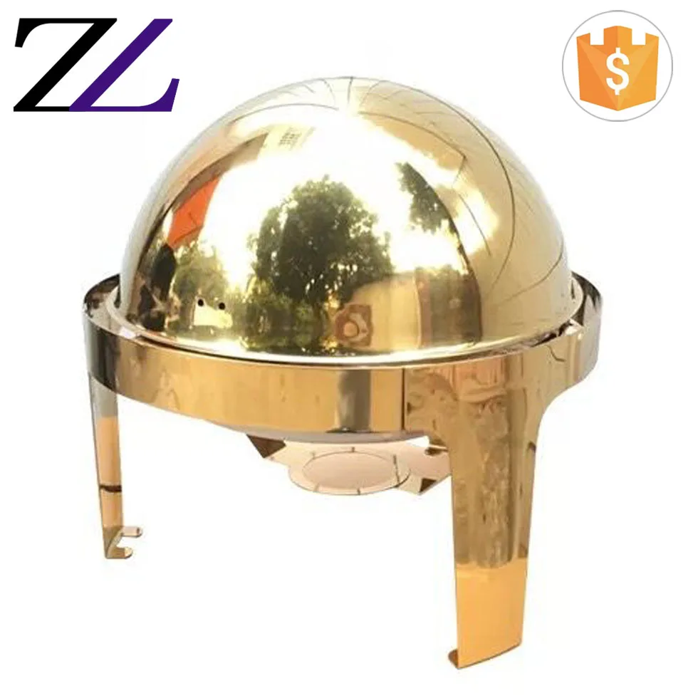 Dubai Kitchen Equipment Brass Utensil Round Chafer Buffet Server
