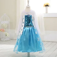 

Elsa dress Princess Costume with cape Frozen Elsa dress for girls toddler Christmas Party Dress