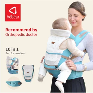 Image of Bebear new hipseat for newborn and prevent o-type legs 10 in 1 carry style loading bear 20Kg Ergonomic baby carriers kid sling