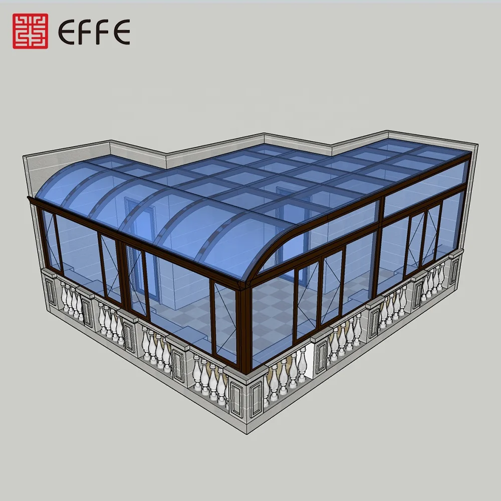 
soundproof thermal break aluminum luxury conservatory laminated glass sunroom 