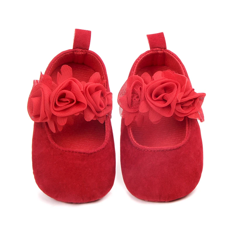 

2018 Hot selling 7 colors flower design beautiful soft sole baby shoes girls, Red/brown/navy/beige/pink/white/black